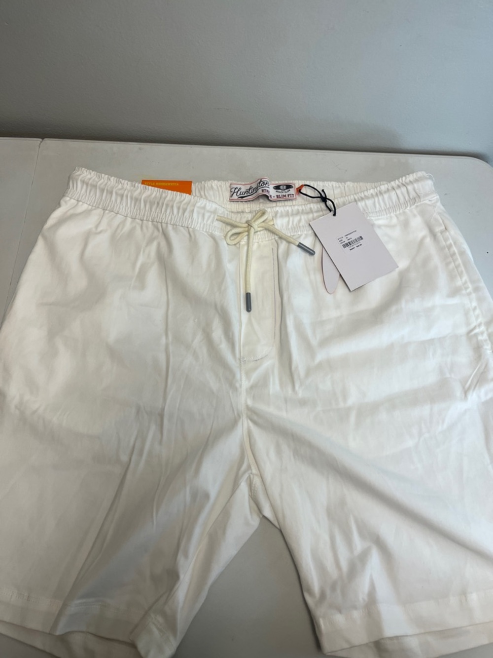 Huntington White Drawstring Shorts